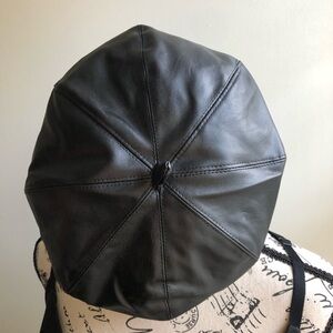 Faux Leather Beret